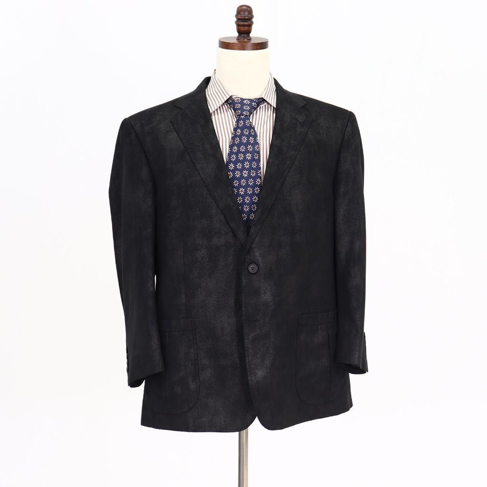 Coppley 46S Black Solid 2-Button Sport Coat Blazer Jacket B204
